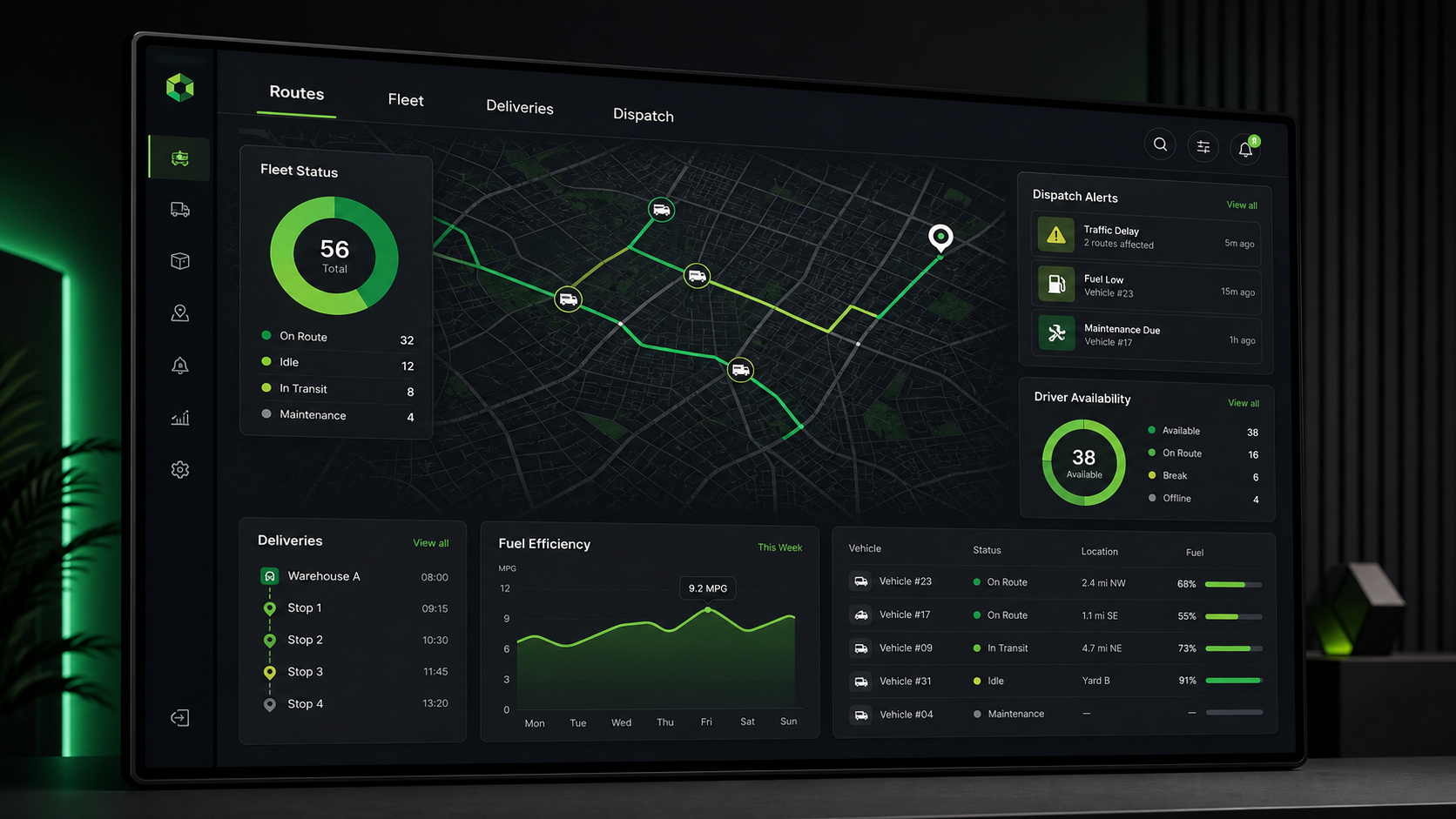 RouteCore original product interface concept